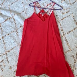 Strappy salmon color dress
